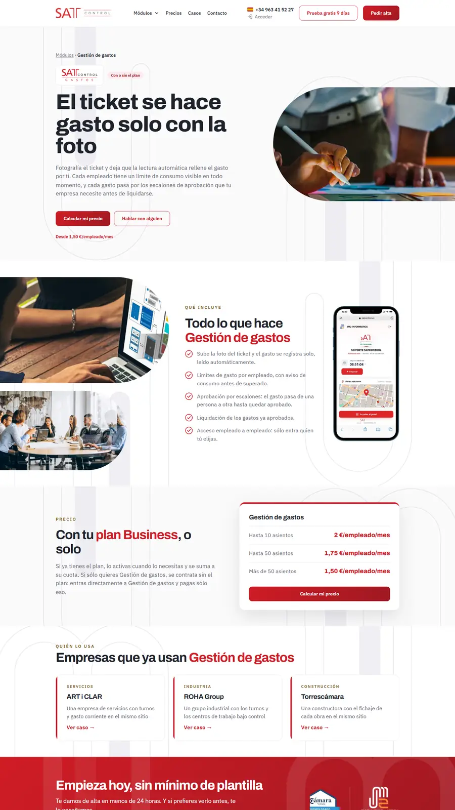 Página principal de la web de SatControl Gastos
